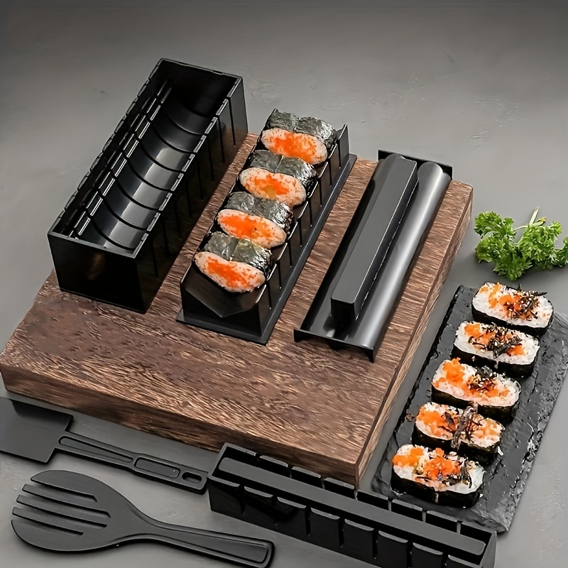 8-Piece Sushi and Onigiri Making Kit - DIY Rice Mold Set with Rice Paddle  for Homemade Bento and Japanese Meals TIKA