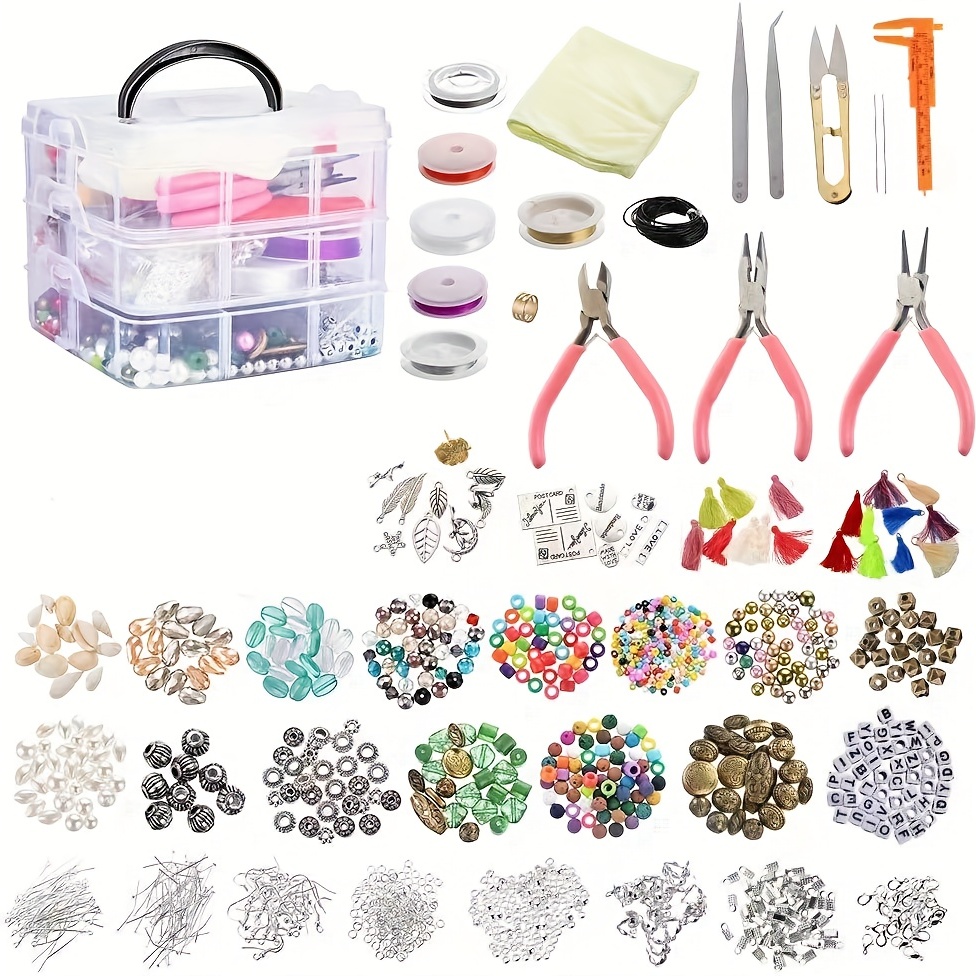 Deluxe Jewellery Making Kit - Crafts for Adults, Teens, Girls, Beginners,  Women - Includes Instructions, Beads, Charms, Findings, Pliers, Beading  Wire, Storage for Necklace, Bracelet, Earrings : : Arts & Crafts