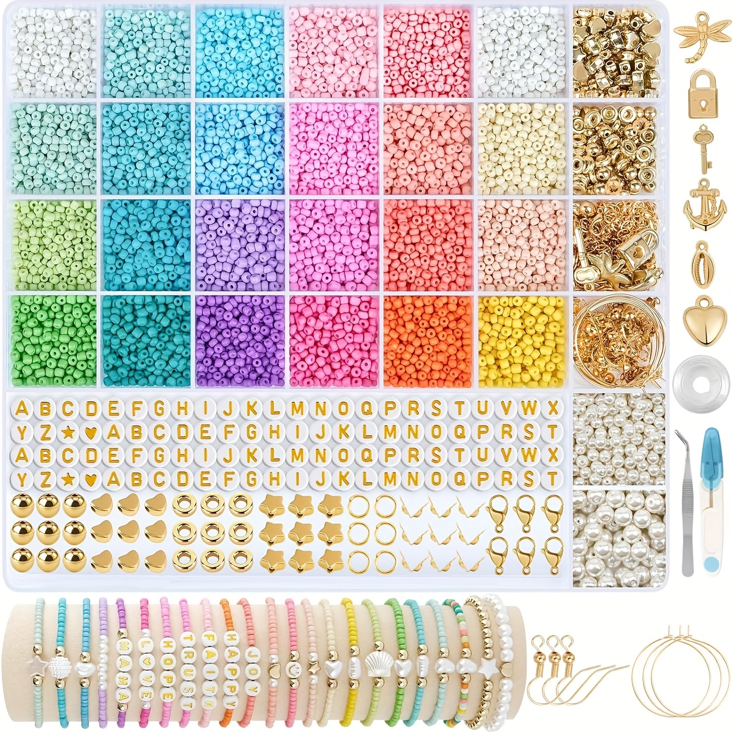 1000 PCS Lettere per Braccialetti Lettere Perline Alfabeti Perline  Bracciale Perline Colorate Kit Braccialetti fai da te Perline Set di Perline  Bracciali Amicizia Collane Kit per Fare Braccialetti : : Casa e