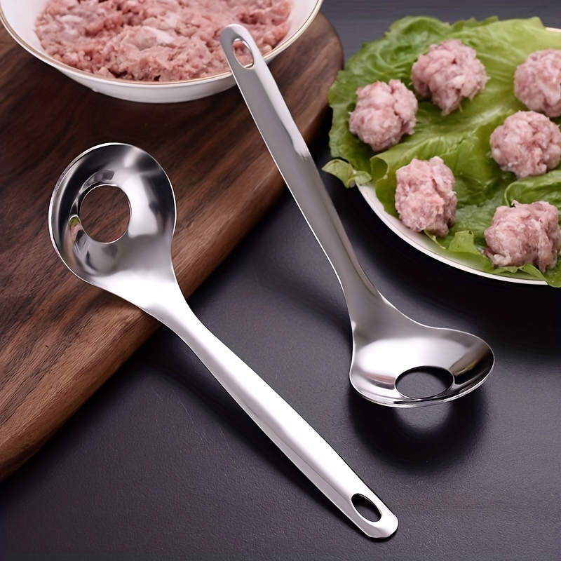 1set Plastic Meatball Making Tool, Modern White Meatball Scoop For Kitchen