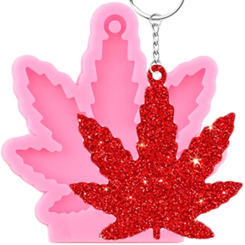 Diy Clover Maple Leaf Plant Keychain Resin Silicone Molds - Temu