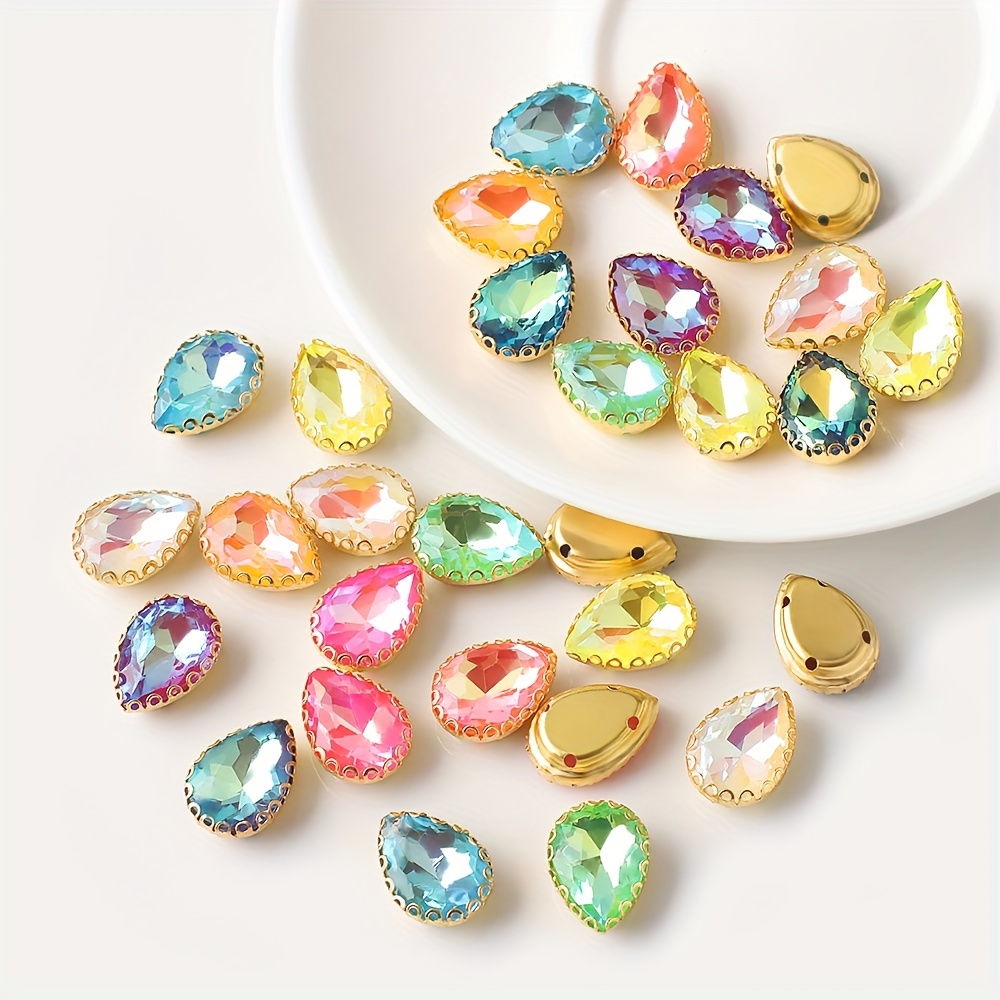 30Pcs Sew on Rhinestones for Clothes Rhinestones 9mm Big Acrylic Crystal  Claw Flatback Prong Setting Sew on Crystal Sewing Gems for DIY Jewelry  Making Crafts (Multicolor, Assorted Style)