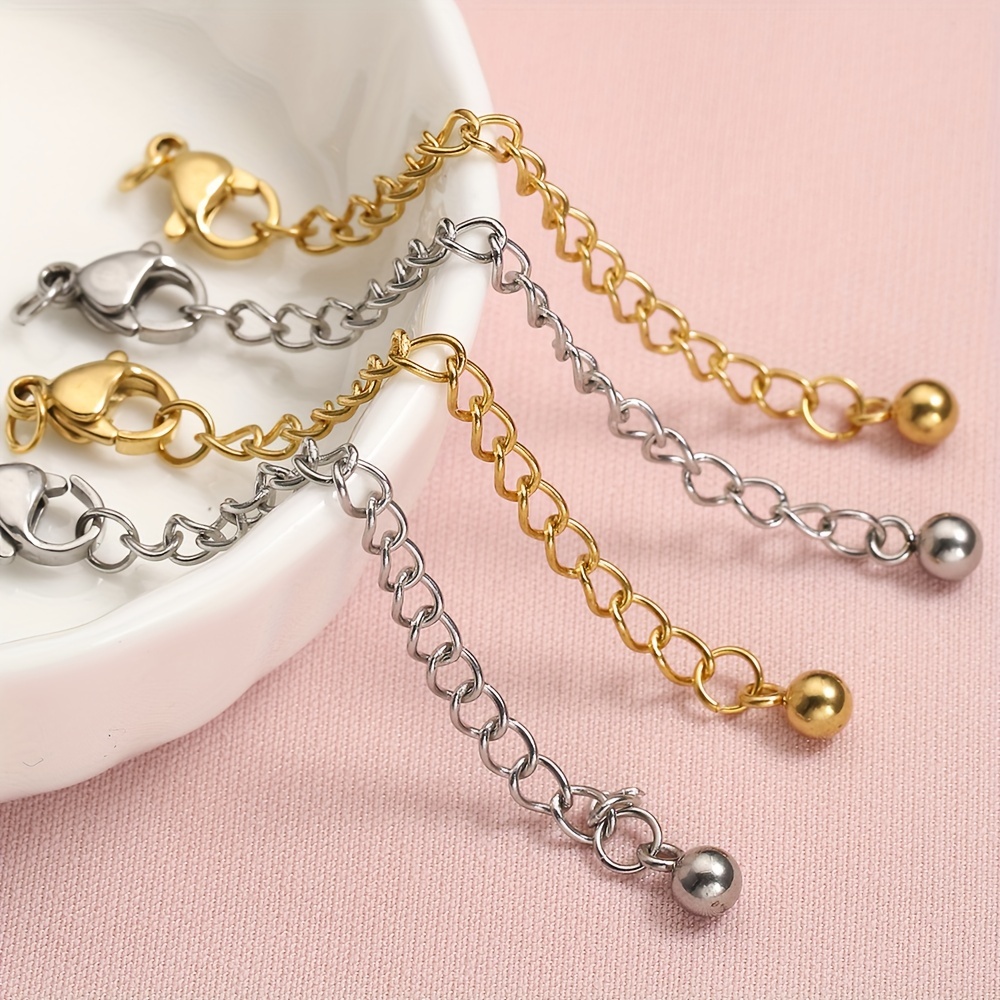VILLCASE Bracelet Extender Gold Chain Extenders for Necklaces Charm  braclets Extender Chain Gold Sterling Silver Bracelets Beaded Necklaces  Extendtion