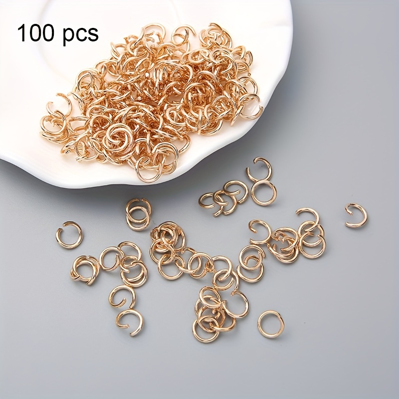 100pcs/lot Stainless Steel Open Jump Rings Gold Rose Gold Plated