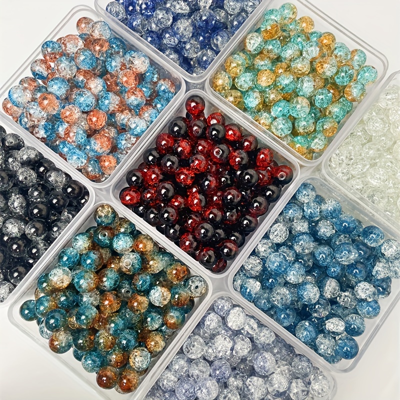 10pcs 16mm Glass Beads Fruit Beads Glazed DIY Handmade Accessories  Necklaces Bracelets Earrings Accessories Colored Glass Balls Random Style