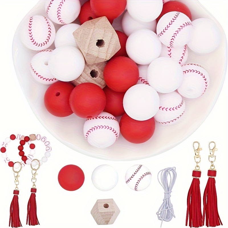 Sports Silicone Beads Oval Baseball Softball Football - Temu