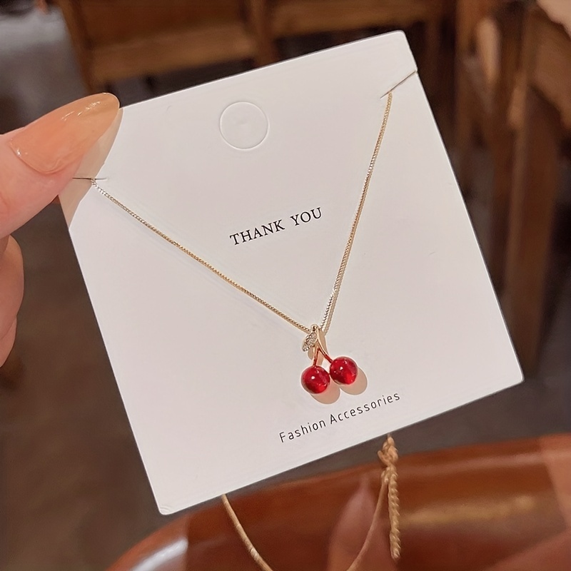 New Hot Sale Fashion Simple Cute Fruit Cherry Pendant Necklace - Temu  Germany