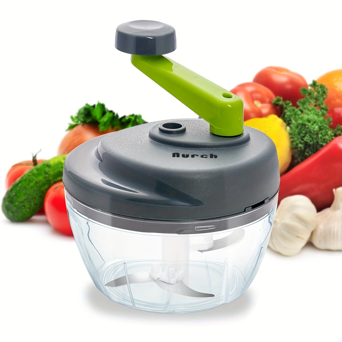 2197 Manual Food Chopper, Compact & Powerful Hand Held Vegetable Chopper (900ml)