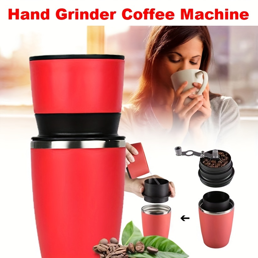 Portable Coffee Maker 320ml 2in1 w/ Electric Grinder Tea