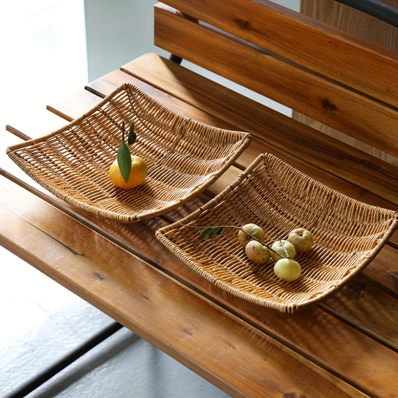 Plastic Rattan Wicker Easter Bread storage Basket Serving Tray - China  Rattan Storage Baskets and Serving Restaurant Baskets Tray price