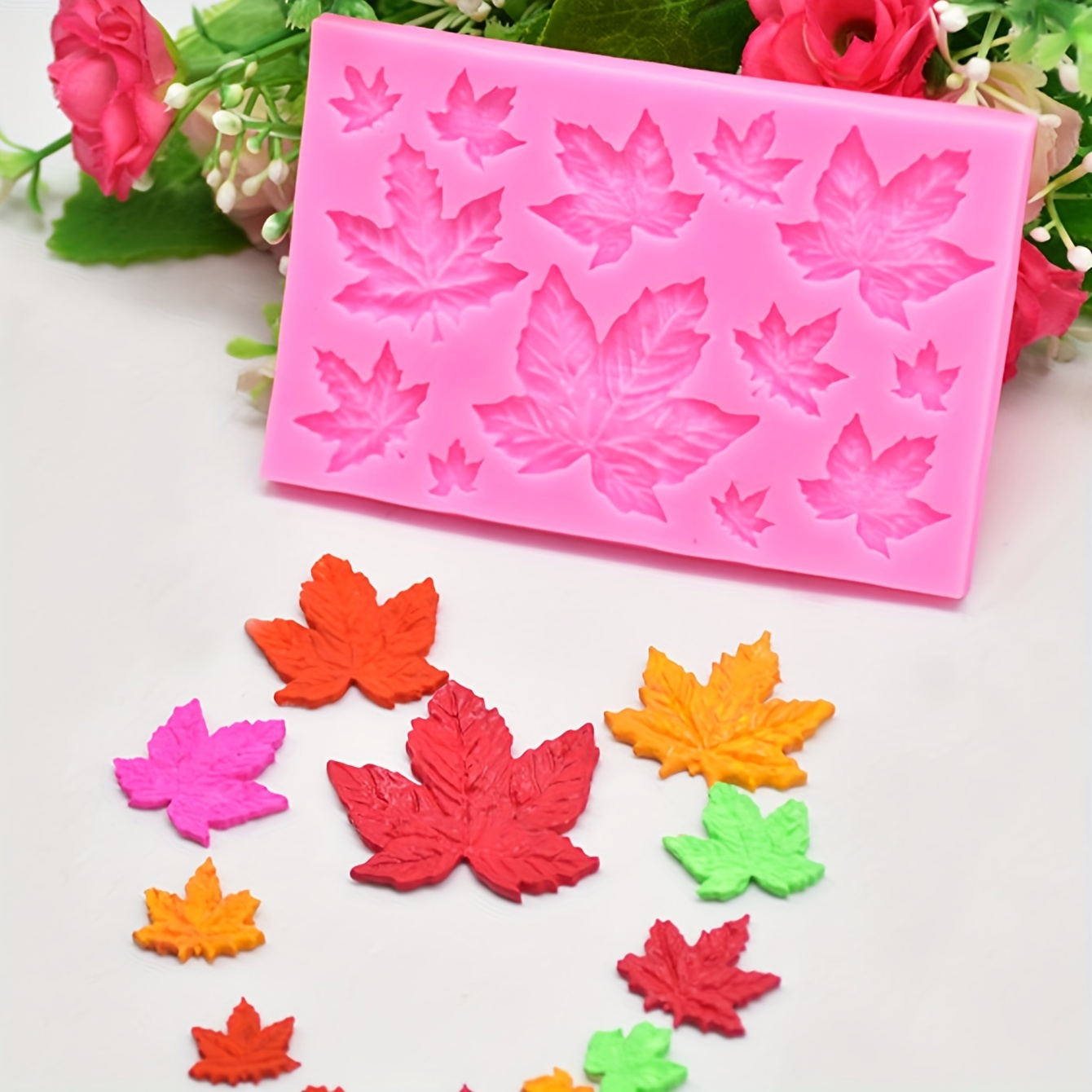 3D Leaf Shaped Pastry Silicone Molds Japanese Style Leaves Dessert