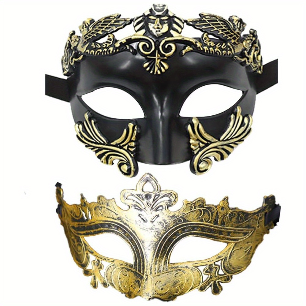 1pcs Máscara de mascarada para hombres - Media máscara facial veneciana  para mascarada Baile Mardi Gras Halloween Party
