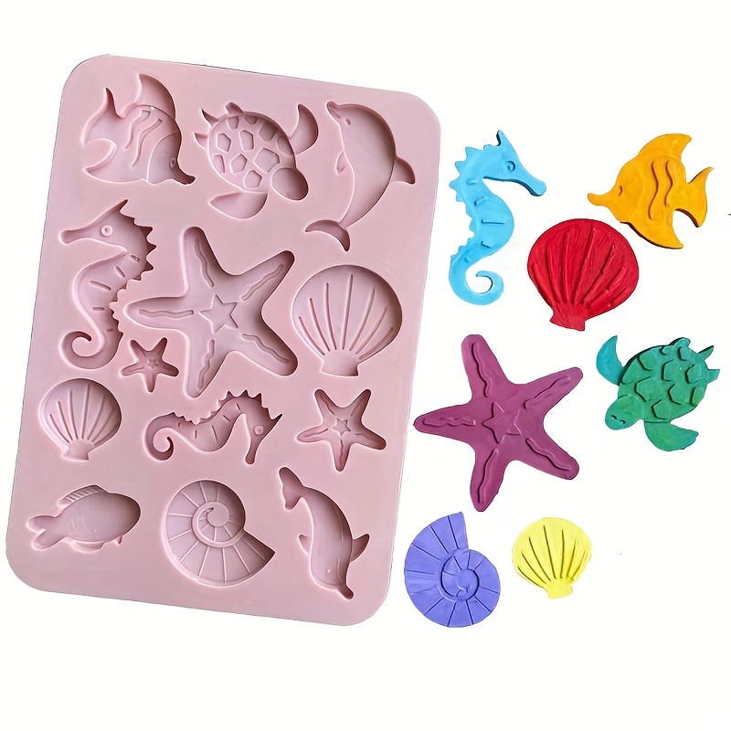 Seashell and Starfish Soft Mold (6 Cavity) | Ocean Sea Marine Life Mold |  Clear Silicone Mold for UV Resin | Epoxy Resin Mold