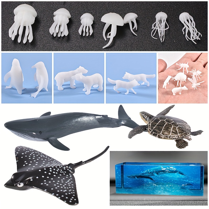 Marine Life Animals Silicone Mold, Marine Life Silicone Mold Assortment  (10 Cavity)