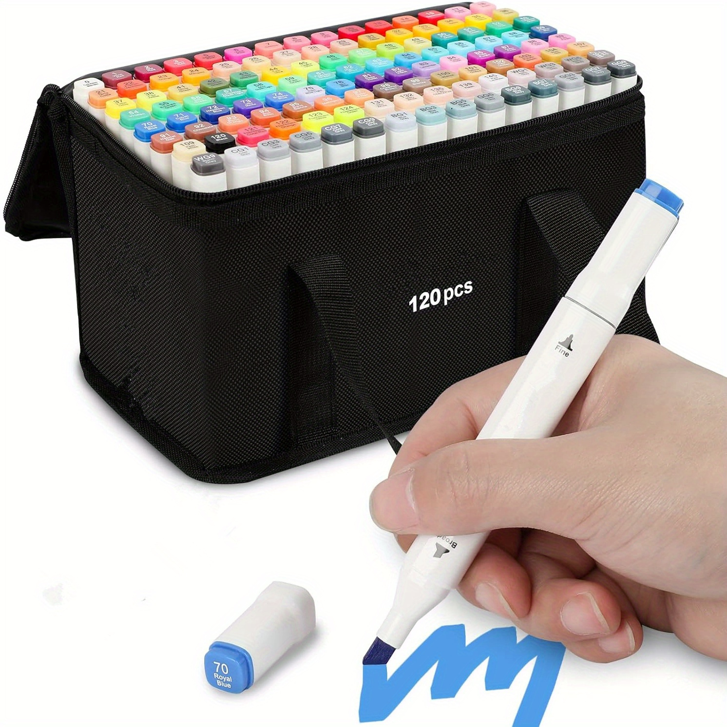 Ohuhu Alcohol Markers Brush Tip- 104-color Double Greece