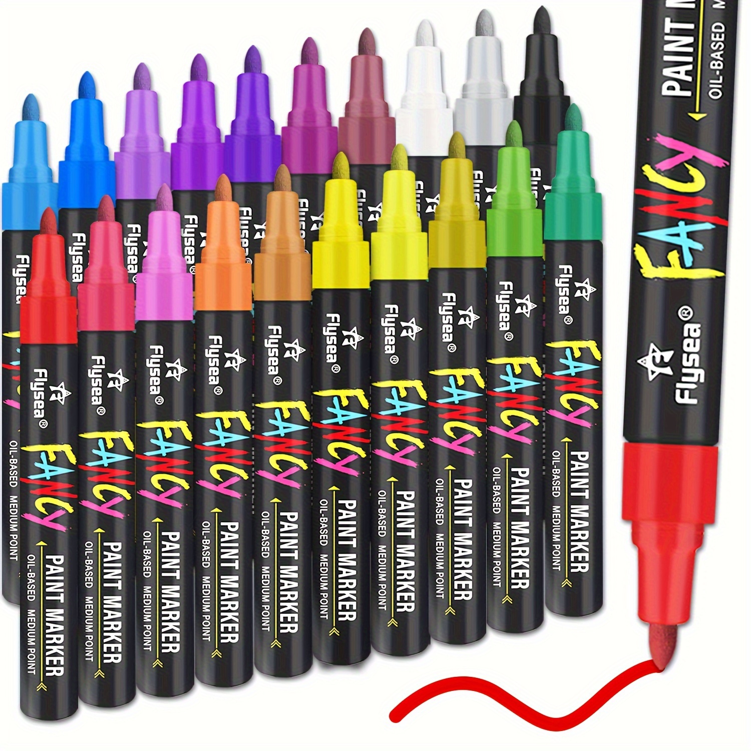 Artistro artistro 12 acrylic paint pens for fabric, canvas, rock, glass,  wood - 3mm medium tip paint markers-ideal art supplies for ad