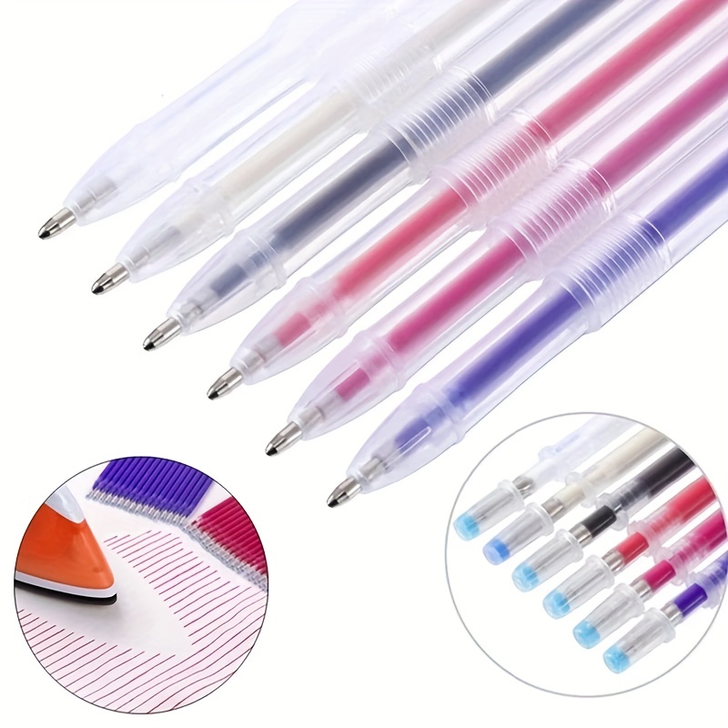 4PCS Air Erasable Pen Water Soluble Fabric Marker Vanishing Ink Pen Fabric  Marking Auto-disappear for