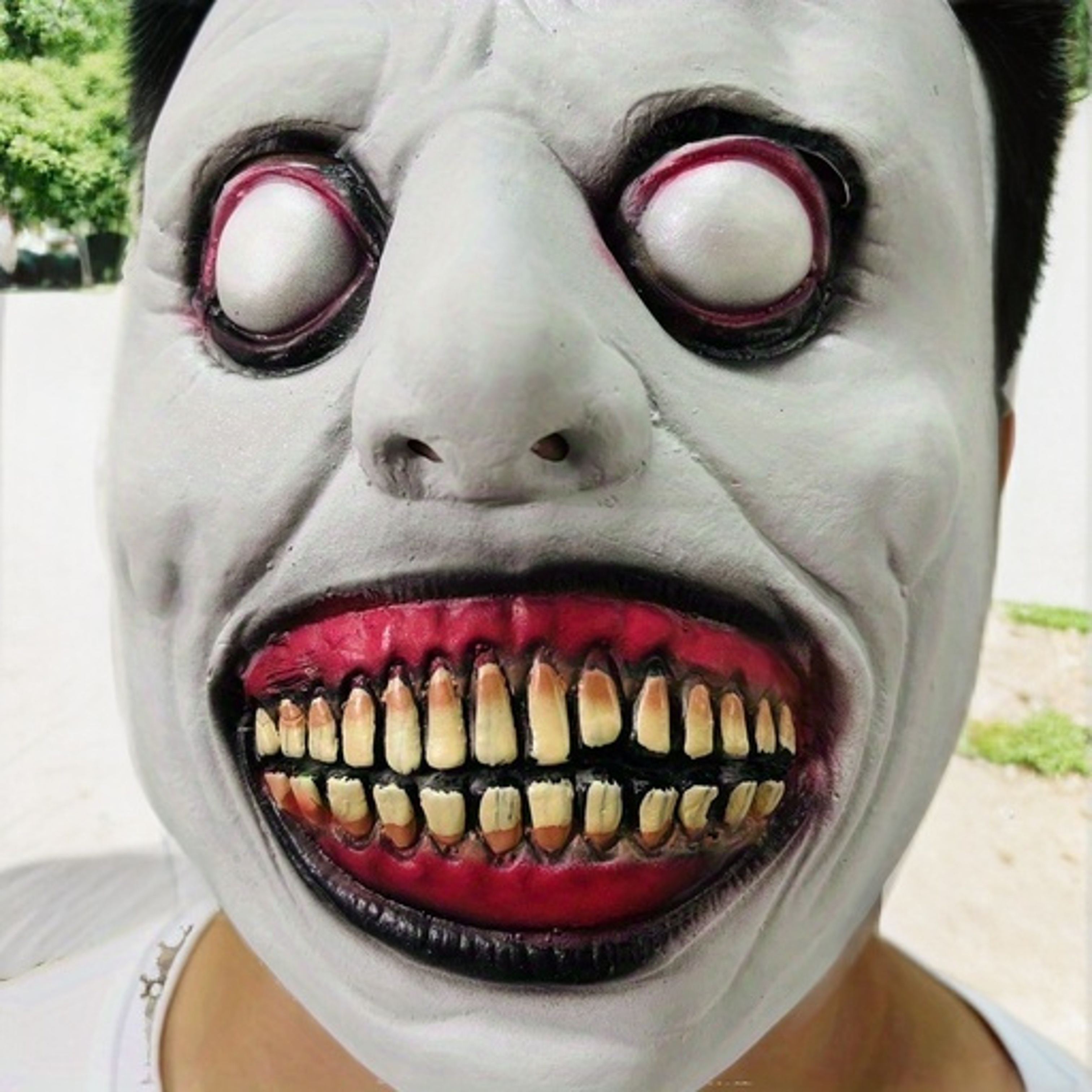 Killer Jeff Creepypasta Open Mouth Adult Latex Mask Halloween