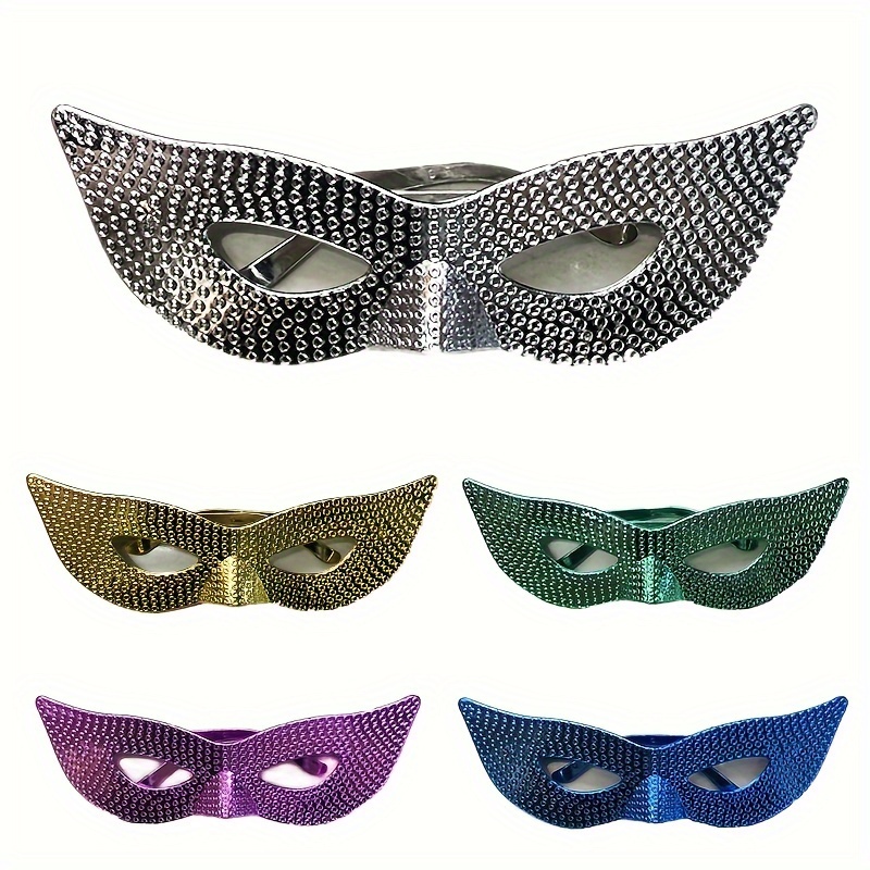 Club Pack of 12 Black & Silver Elegantly Glittered Mardi Gras Masquerade  Masks