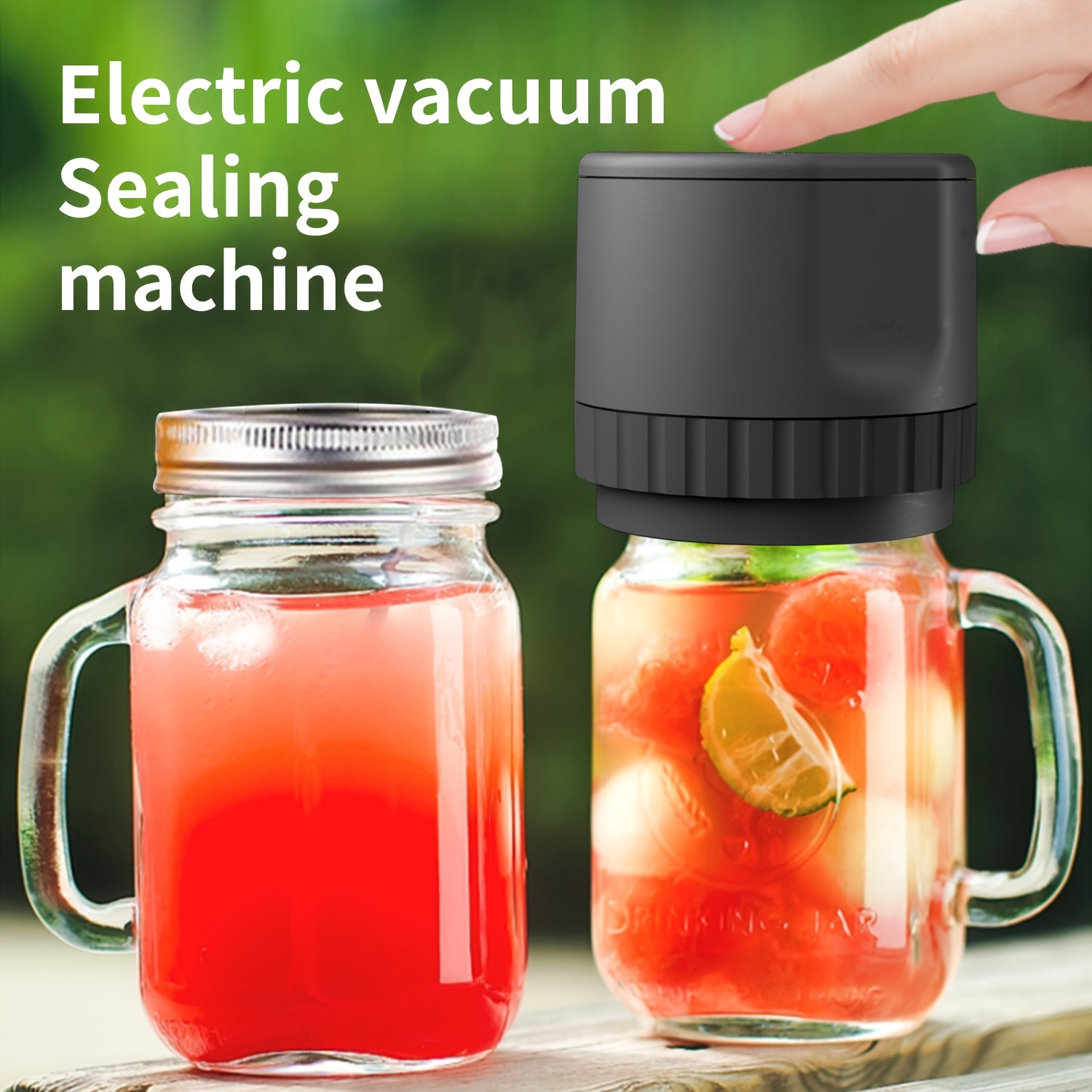 Electric Mason Jar Vacuum Sealer for Wide & Regular-Mouth Jar and Accessory  Hose Compatible with FoodSaver Vacuum Sealer and Vacuum Container, Wine