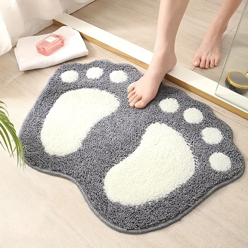 Thick Foot-shaped Bathroom Mat, Non Slip Floor Door Mat, Soft And