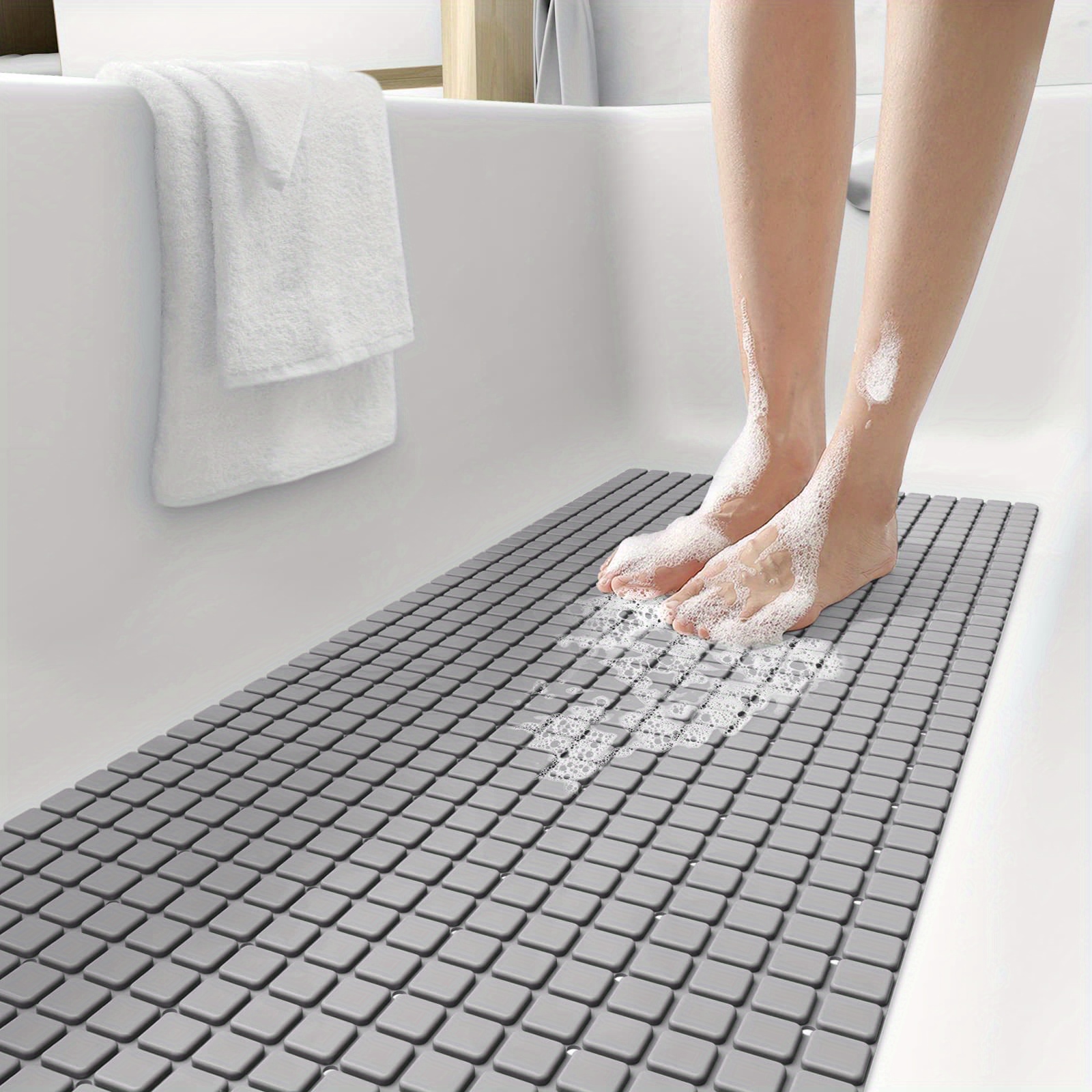 4pcs Shower Room Mats, Waterproof, Interlocking Bathroom Mats With Drainage  Holes, Perfect For Home Bathroom!