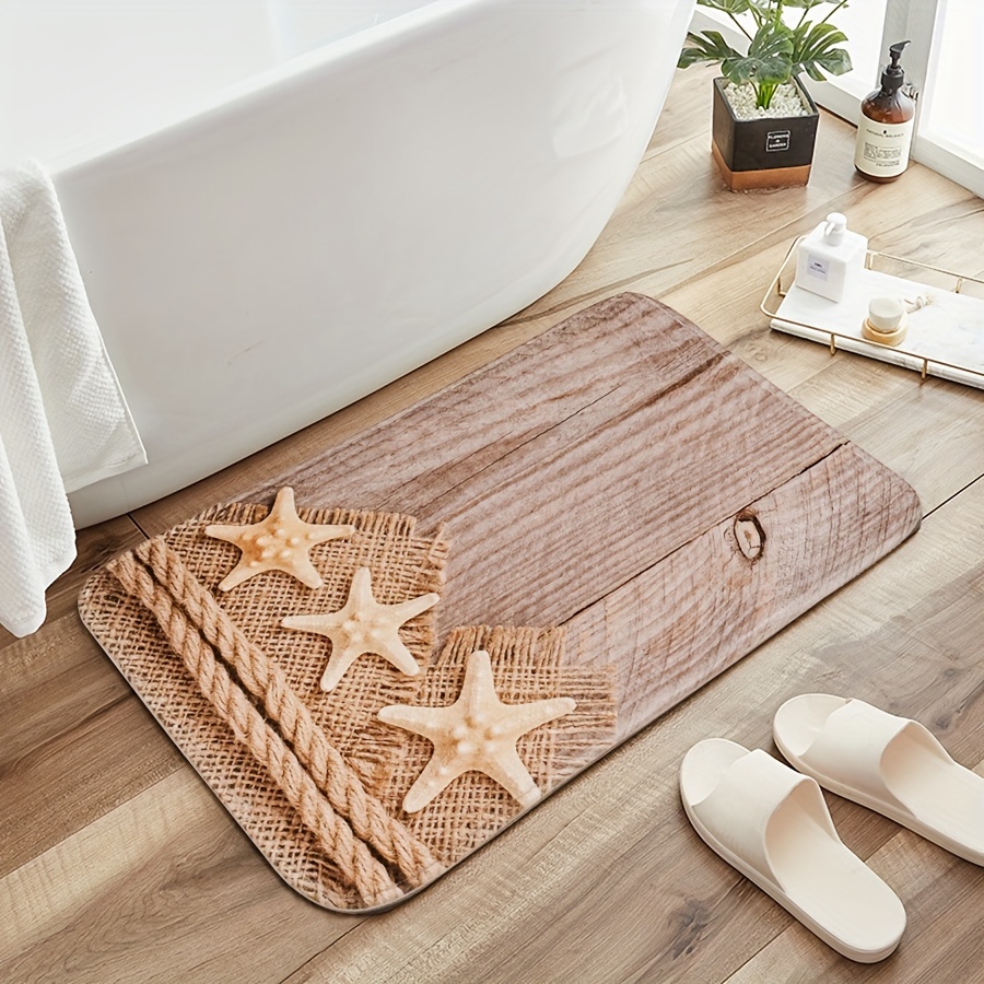 Alfombrilla de baño Cerca de la pared hecha de tablones de madera 