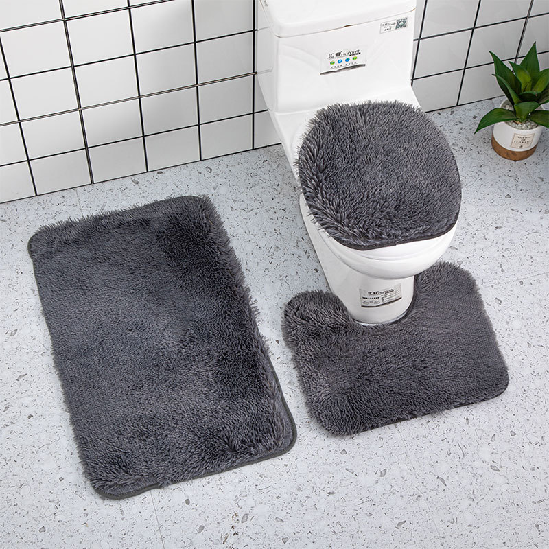 Grey Cobblestone Bathroom Rug Non slip Padded Bath Mat For - Temu