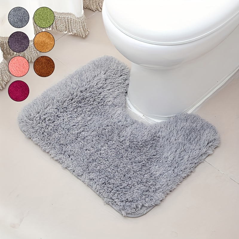 1pc/2pc/3pc Fluffy Bathroom Shaggy Rugs Toilet Lid Bathroom Decor