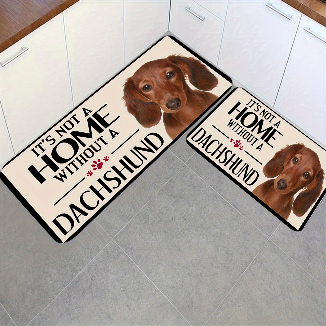 1pc Large Dog Letter Slogan Design Door Mat Cartoon Cute Anti-slip