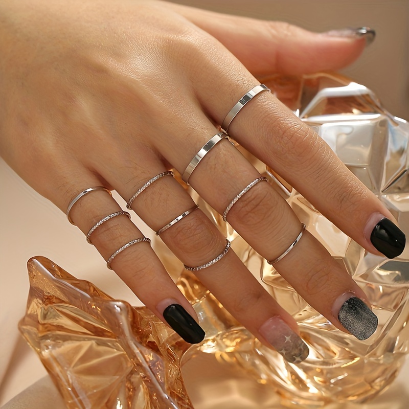 Silver Ring Set - Temu