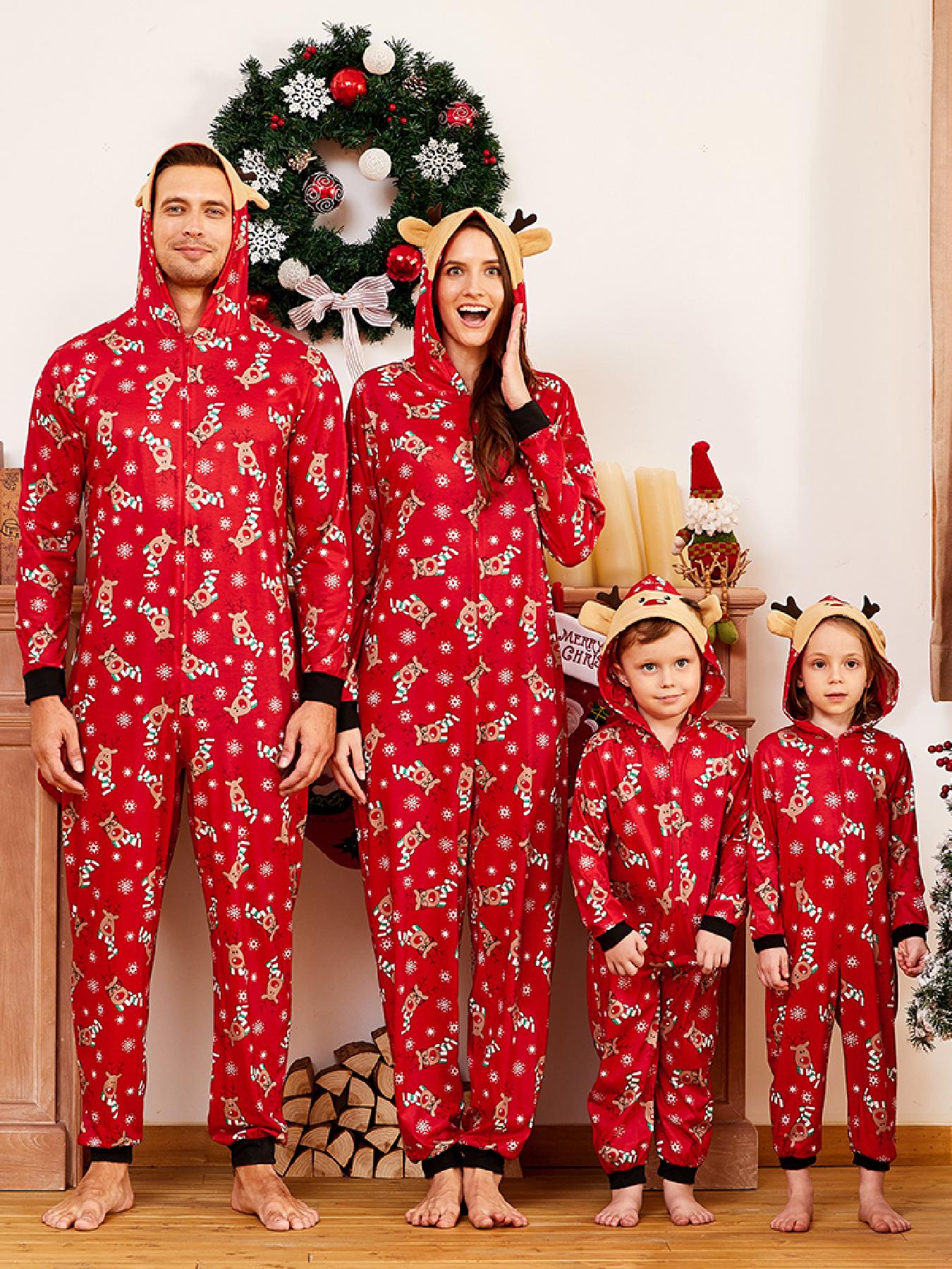 Famille Noël Vêtements Pyjama Ensembles 2023 Noël Elk Cerf Imprimer Tenues  Adulte Enfants Tenues Bébé Combinaisons Famille Pyjamas Tenues 