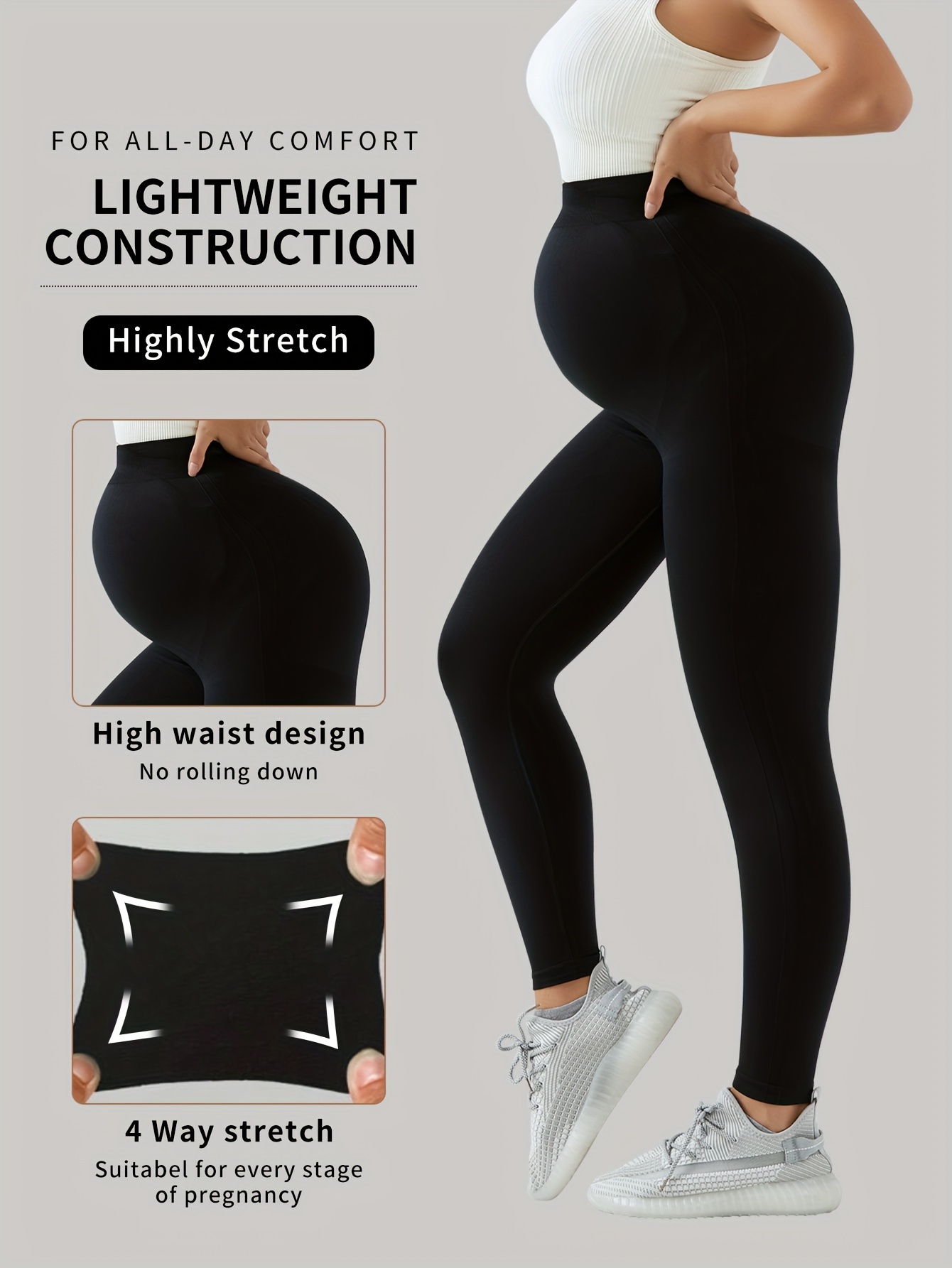Plus Size Maternity Clothes Maternity Spandex Maternity Yoga Pants with  Pockets High Waist Sports Pants Women's Tights Leggings - AliExpress