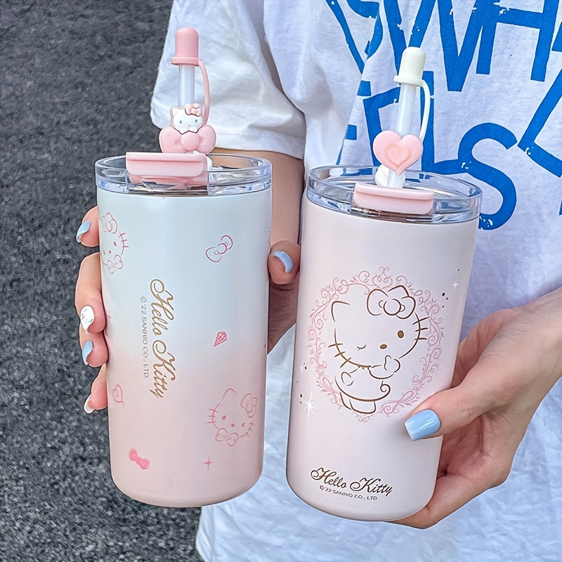 Peppa Pig Animation Summer Cartoon Pupils Girl Straw Plastic Water Cup  Kawaii Creative Anti Falling Water Bottle Children's Gift - AliExpress