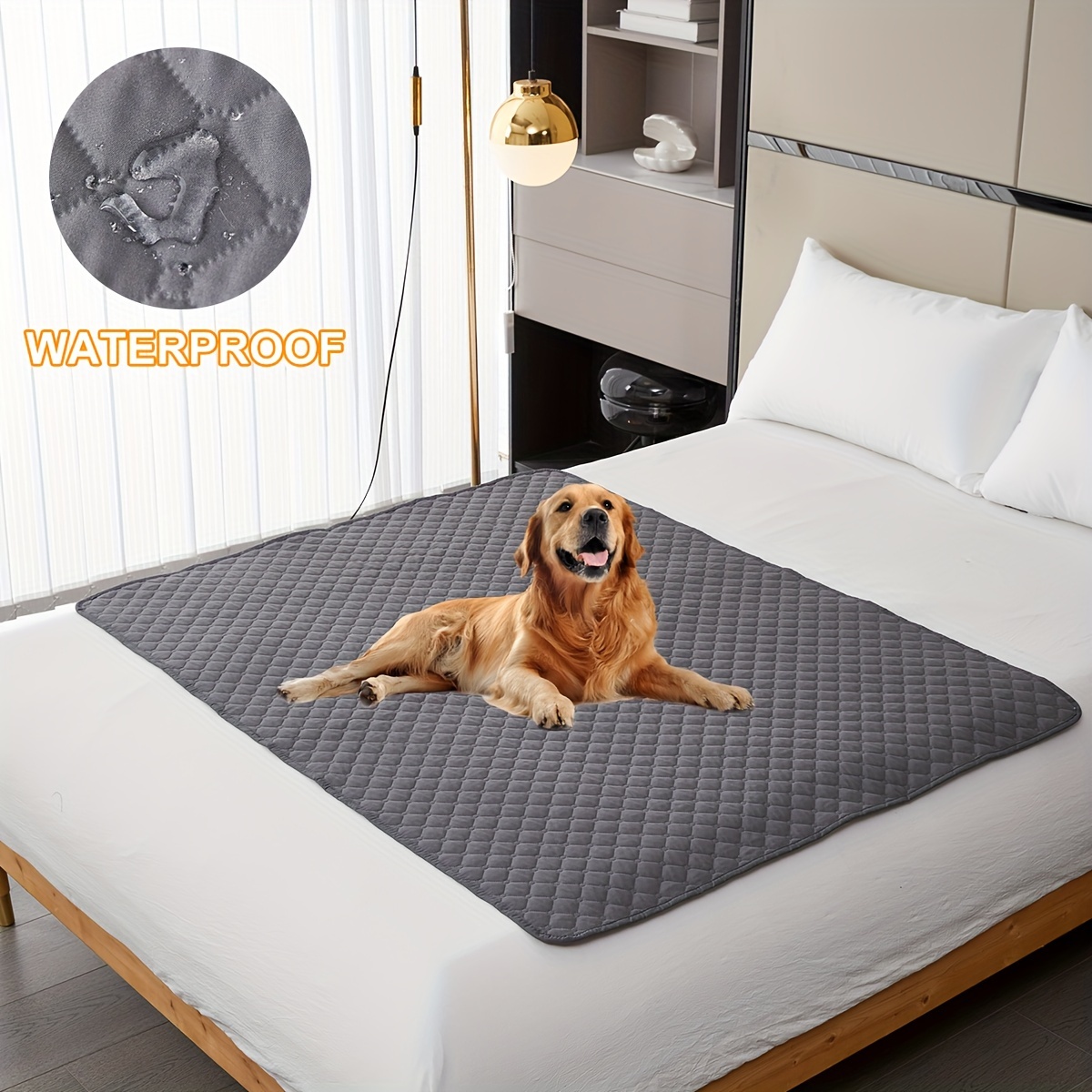 Waterproof Bedspread on The Bed King Size Bed Cover Quilted Non-Slip  Mattress Pad Washable Mattress Protector Pet Dog Urine Pad - AliExpress