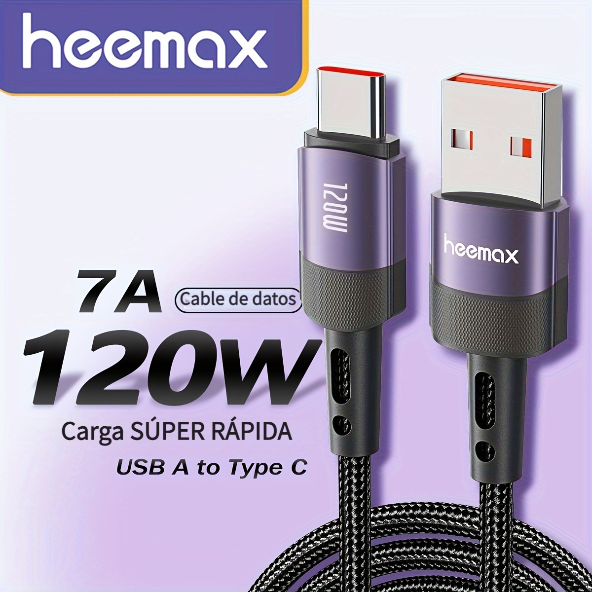 ✓ Pack 2 Cables USB tipo C – USB A (3.0A) Negro/Plata