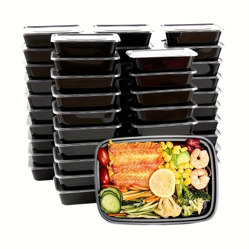 300Pcs Plastic Reusable Bento Box Meal Storage Food Prep Lunch Box