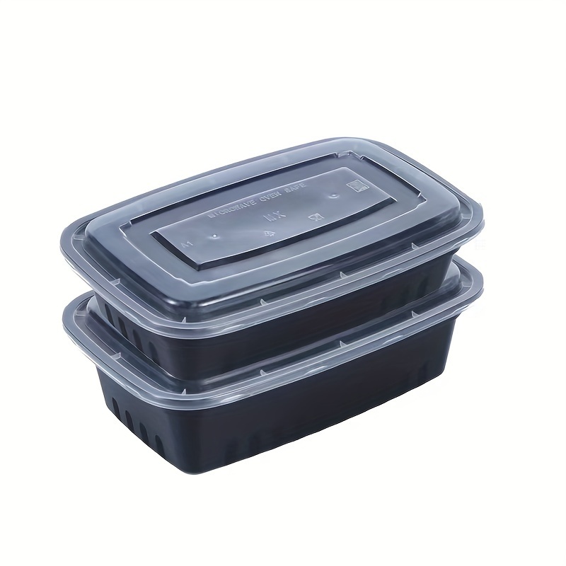 Wholesale 12 Pk 3 Compartment Square Food Container- 33.8oz BLACK/CLEAR LID