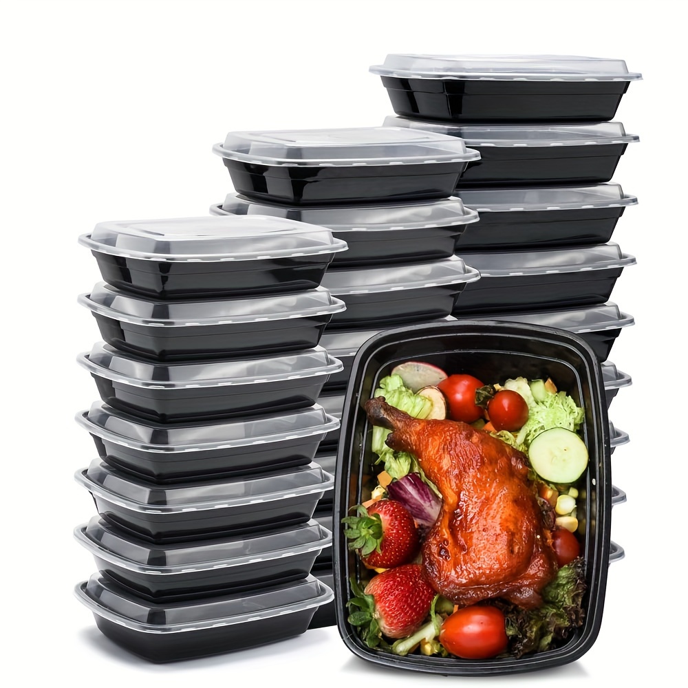 Reli. Meal Prep Containers 30 oz. 50 Pack 2 Compartment Food