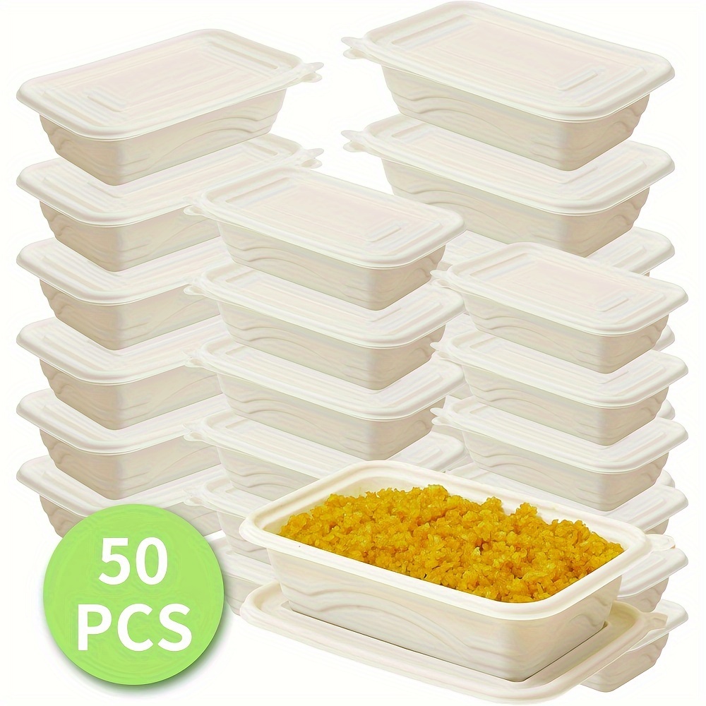Stackables ~ 36 Pcs Food Storage Plastic Containers with Lids 8oz ~ Deli Soup Containers with Lids Disposable/Reusable Container Set Tubs for Meal