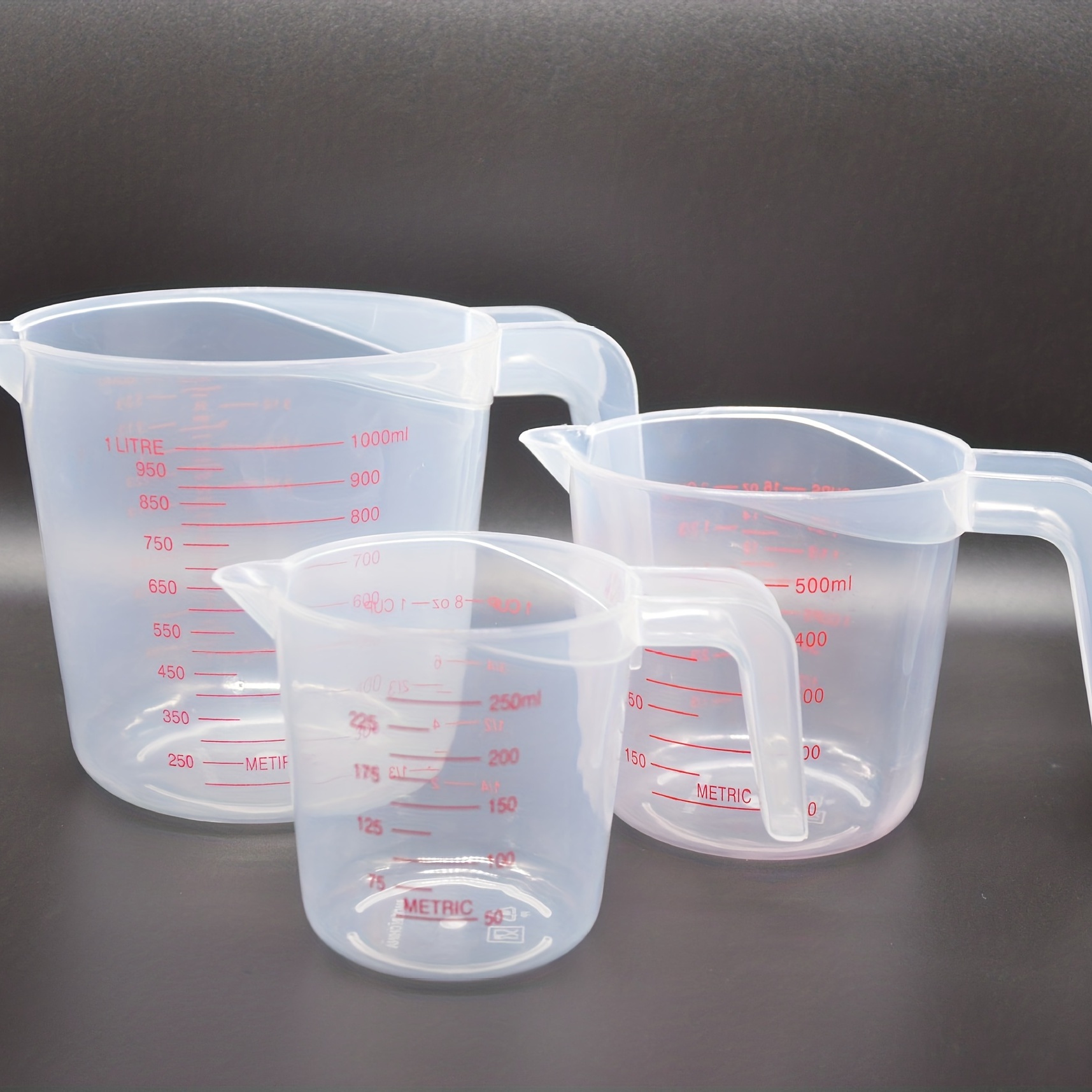 Plastic Measuring Cup Set, Bpa Free Clear Heat-resistant Measuring Jug With  Angled Grip And Spout, Liquid Measuring Cup For Kitchen Use, Household  Thickened 500ml Graduated Cup, Baking Container, Kitchen Tools - Temu