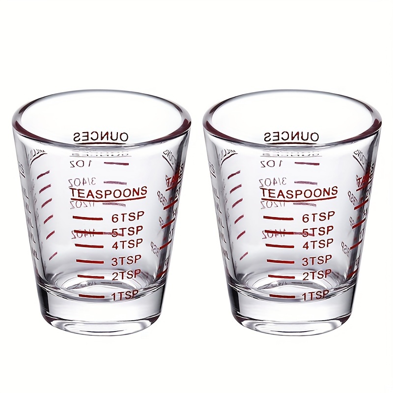 BCnmviku 2PCS Measuring Cup Shot Glass 4 Ounce/120ML Liquid Heavy