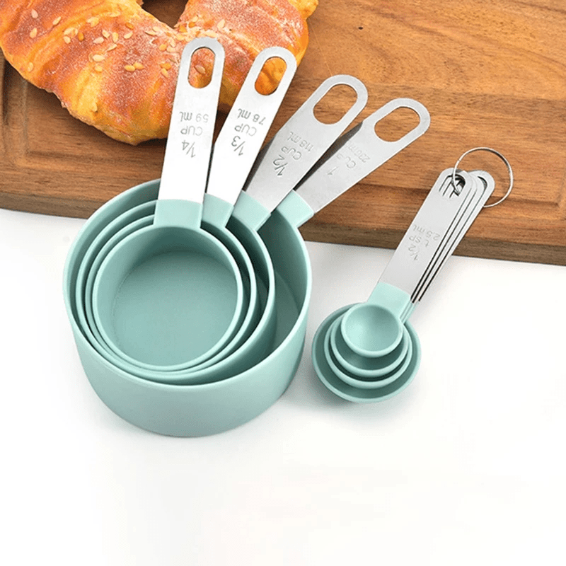 10pcs/set Plastic Black Measuring Cups & Spoons With Scale,  1.25ml/2.5ml/5ml/7.5ml/15ml/30ml/60ml/80ml/150ml/250ml For Cooking,  Household, Outdoor Travel, Etc.