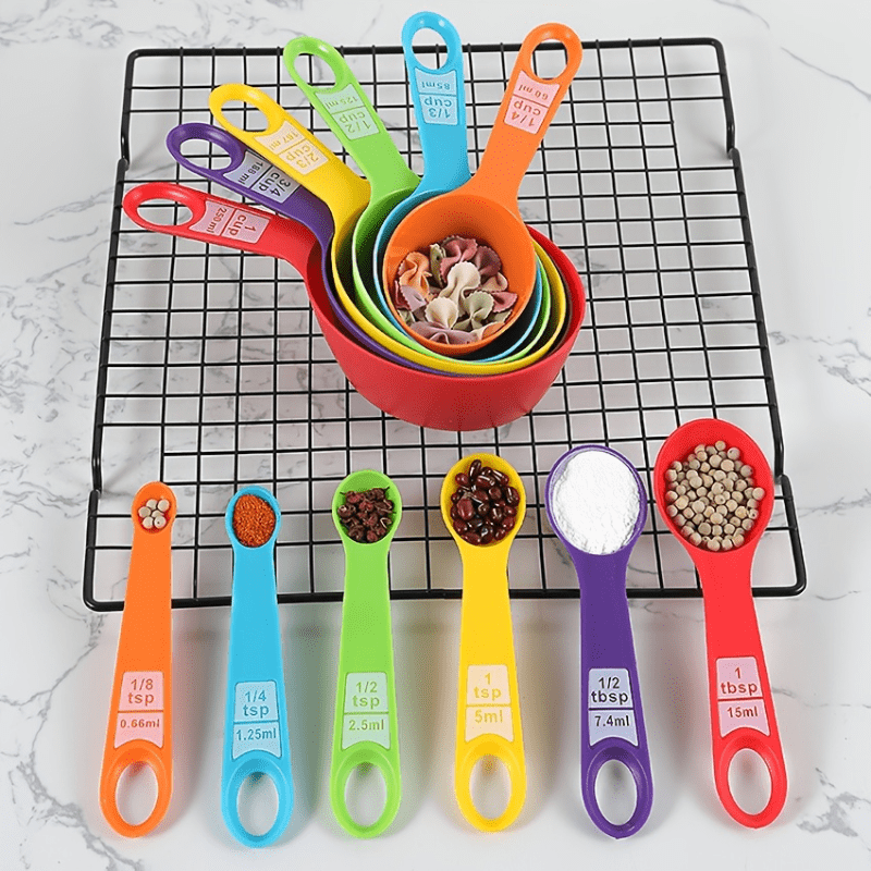 Measuring Cups and Spoon (Multicolored) - 10 piece Set Online