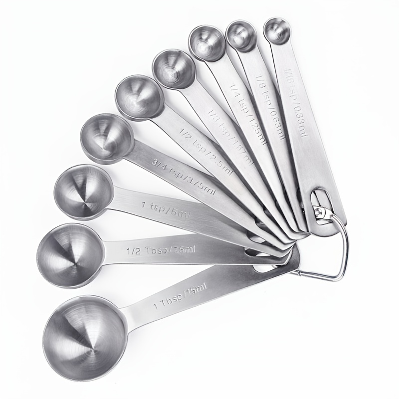1 Teaspoon(1tsp, 5 Ml, 5 Cc, 1/3 Tablespoon) Single Measuring Spoon,  Stainless Steel Individual Spoons, Long Handle Spoons Only