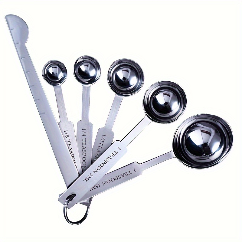 9pack Magnetic Measuring Spoon Set Stainless Steel Measuring Spoons Stackable Double-Sided Teaspoons Metal Accurate Measuring Spoons for Home Kitchen