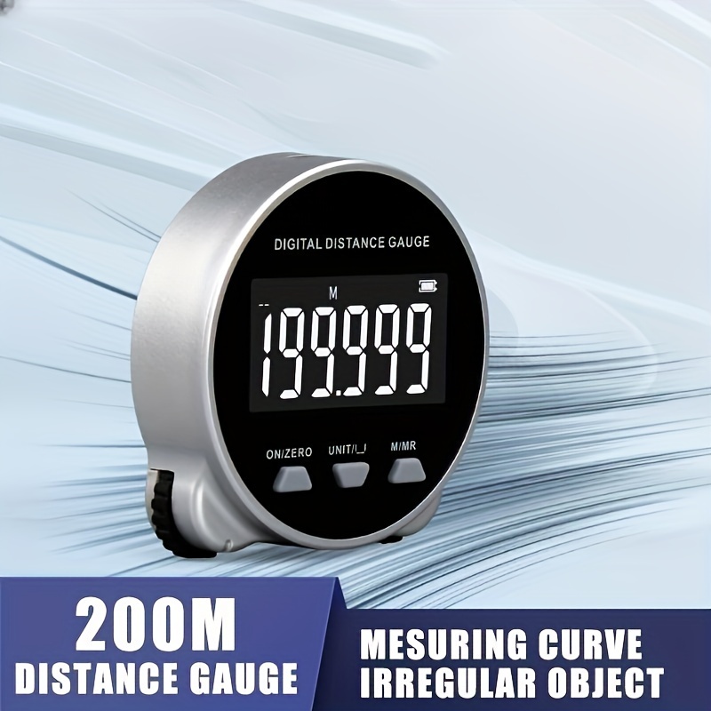 Cinta métrica digital, regla electrónica rodante, herramienta de medición  inteligente de distancia con pantalla LCD, medición de longitud recargable