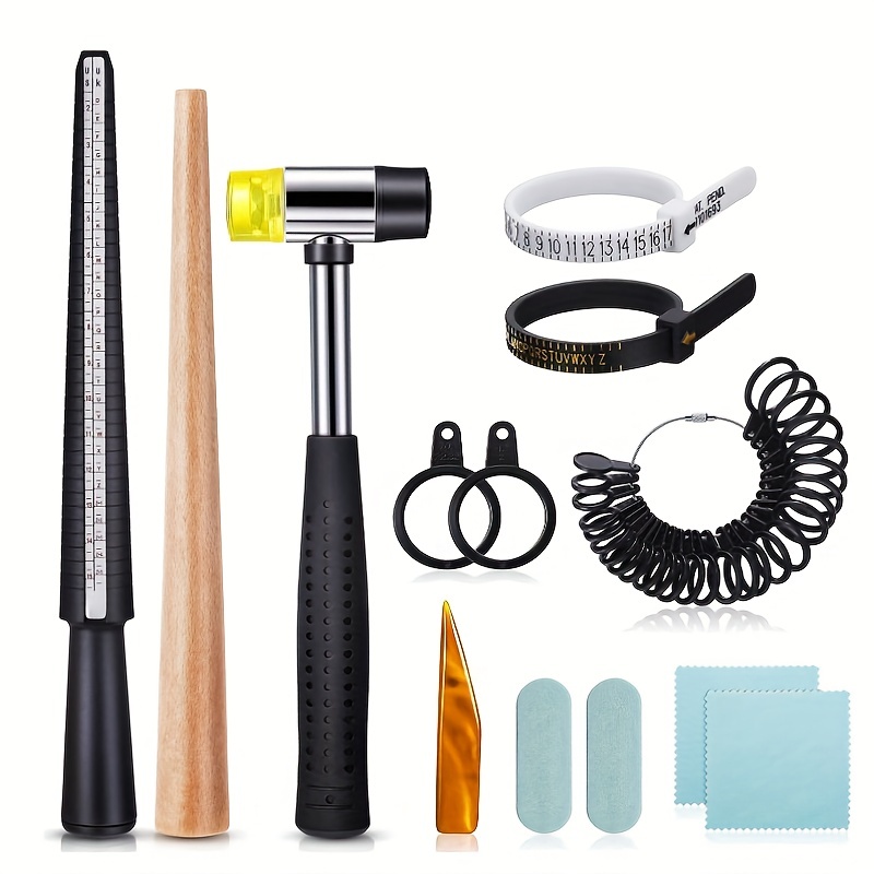 Black Ring Sizer Measuring Tool Set, US Ring Mandrel for Ring Making and  Finger Measuring, Three Ways to Quickly Find The Right Size (4PCS) :  .in: Jewellery