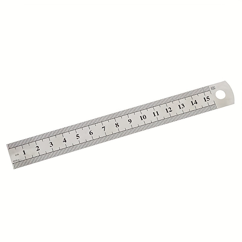 Regla metálica, herramienta de medición. Los suministros de