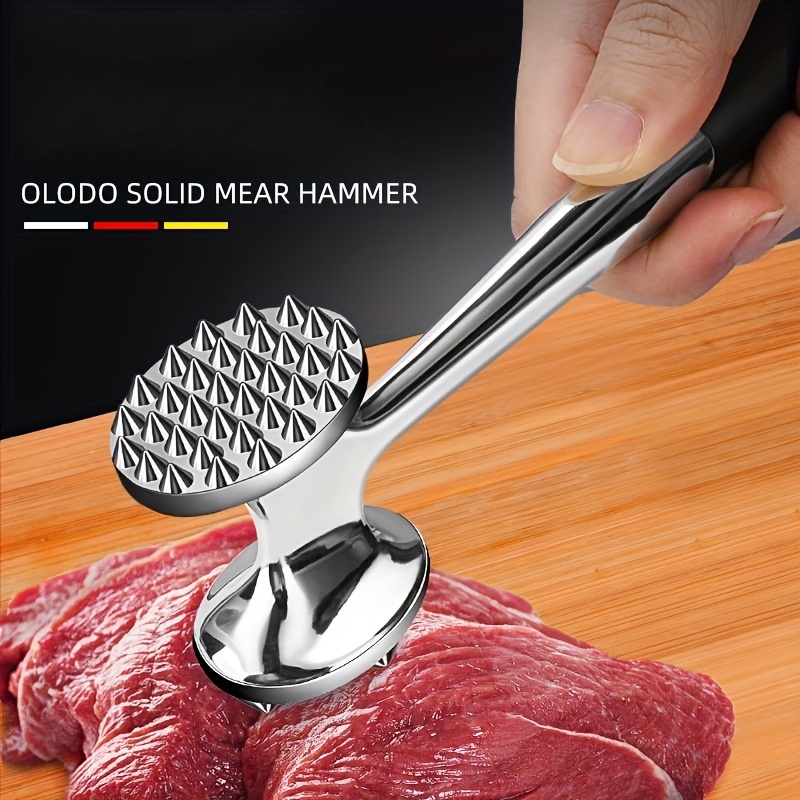 Meat Tenderizer Hammer, 2 Pieces Meat Pounder Mallet Stainless Steel  Dual-sided Roller Design Loose Meat Hammer Kitchen Cooking Tool For Steak  Pork Be